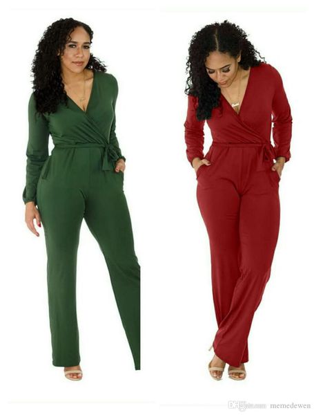 

мода ползунки женщин комбинезон v шеи твердых bodysuit женщин с поясом длинные брюки один кусок nb-легкий костюм с шортами 164, Black;white