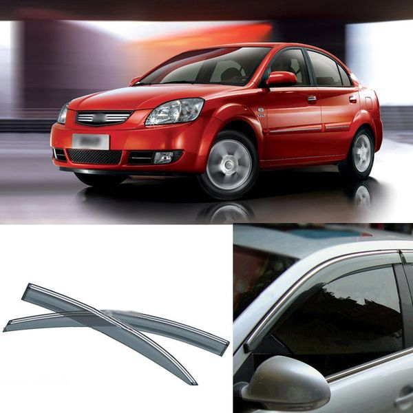 

jinke 4pcs blade side windows deflectors door sun visor shield for kia rio 2007-2012