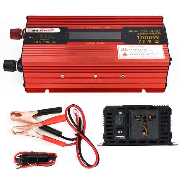 

1000w car inverter power voltage usb with led display inverters dc12 to ac110v converter auto charger solar adapter kit