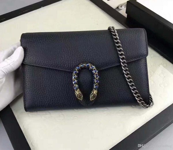 

ng women fashion shoulder chain genuine leather bags brand party versatile small size woc dionysian bag