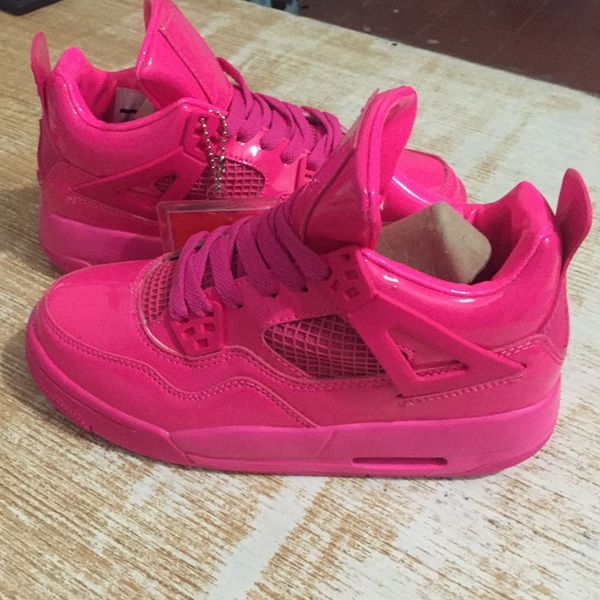 

2019 women jumpman 4 4s pink patent basketball shoes good leather 30th women retros sports sneakers shoes size 5.5-8.5