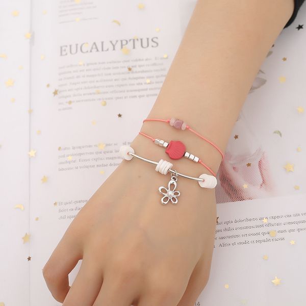 

2020 new bracelet shell scallop crystal 3pcs/lot bracelet set natural stone copper tube jewelry, Black