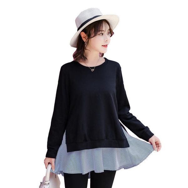 

new arrival autumn fashion maternity shirts long sleeve back splits clothes for pregnant women elegant pregnancy, White