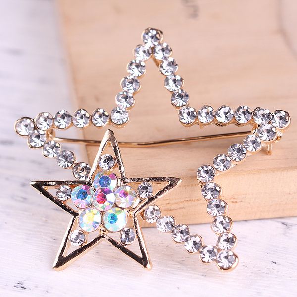 

crystal star brooches charm jewelry fashion brooches for women brooch corsage wedding jewelry anniversary gifts, Gray