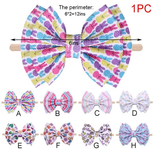 

1pc 6ins hair band baby girl easter day headbands infant hair band baby accessories headband girl headband, Slivery;white