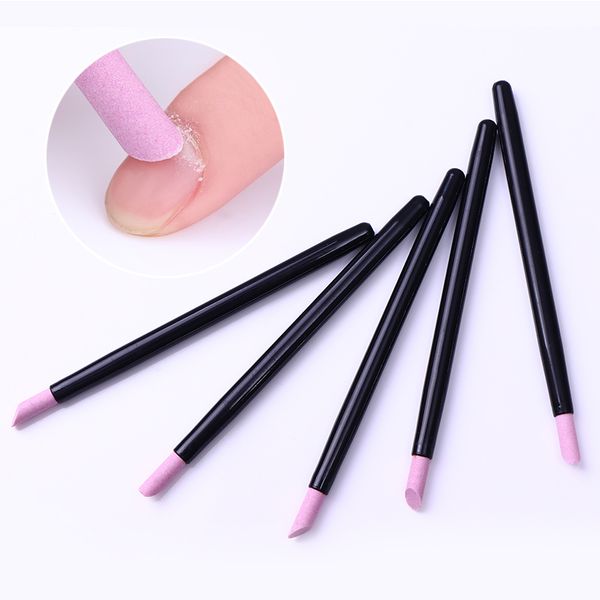 

5 pcs scrub cuticle remover pen nail file set quartz stone polish pusher trimmer tool for nails art manicure tool kit