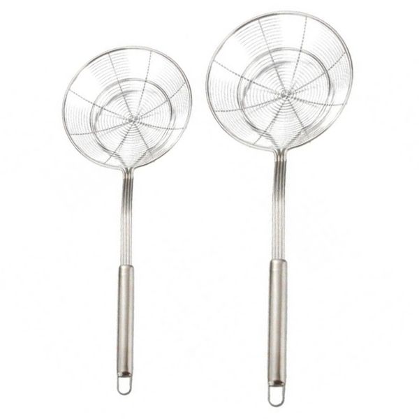 

2x kitchen spider strainer skimmer strainer ladle stainless steel 20cm&14cm