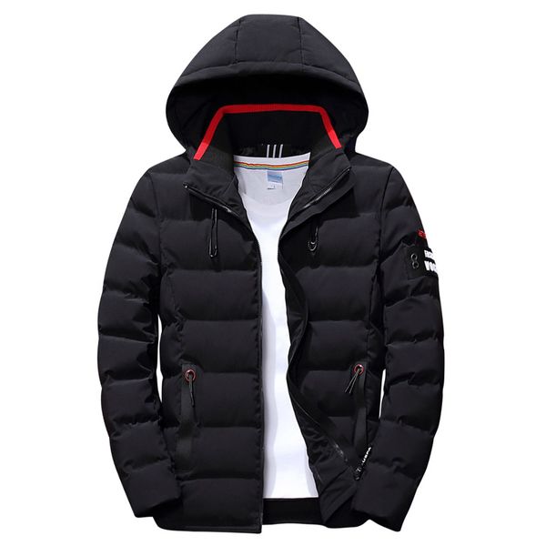

new fashion men winter jacket coat solid hooded warm mens winter coat casual slim fit student male overcoat, Tan;black
