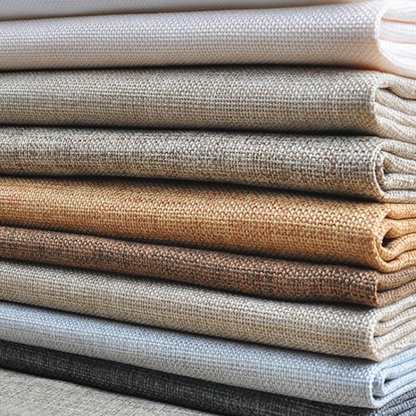 

width 145cm wholesale upholstery sofa linen cotton old coarse cloth solid color diy curtain canvas fabric, Black;white