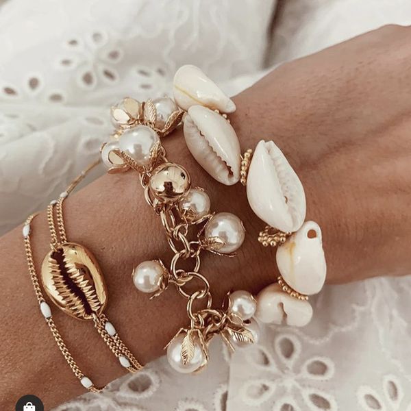 

natural shell bracelet woman posimi second on vacation ornaments, Golden;silver