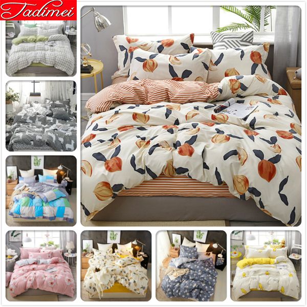 

new soft cotton duvet cover sheet pillowcase bedding set kids child bed linen single twin full double  king big size