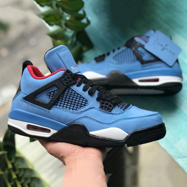 

new arrival 4s iv 4 travis scot 308497s-406 houston oiler cactus jack mens basketball shoes size 8-13 athletic sport sneakers