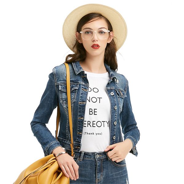 

denim crop short jeans jacket girls women slim cotton blue casual basic autumn spring jeans jacket women summer female coats, Black;brown