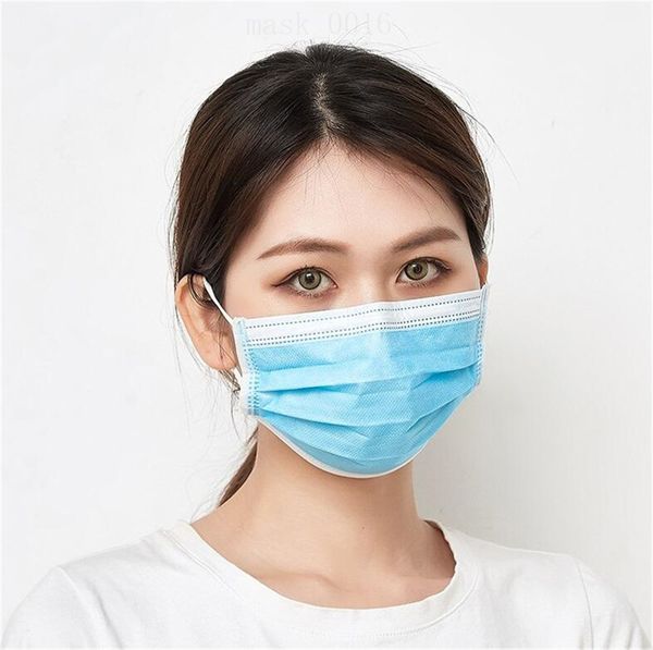 

3 высокое качество 50шт петлю слойные нетканые одноразовые маски синий эластичный ухо петли безопасности расплава взорван ткань лицо рот мас