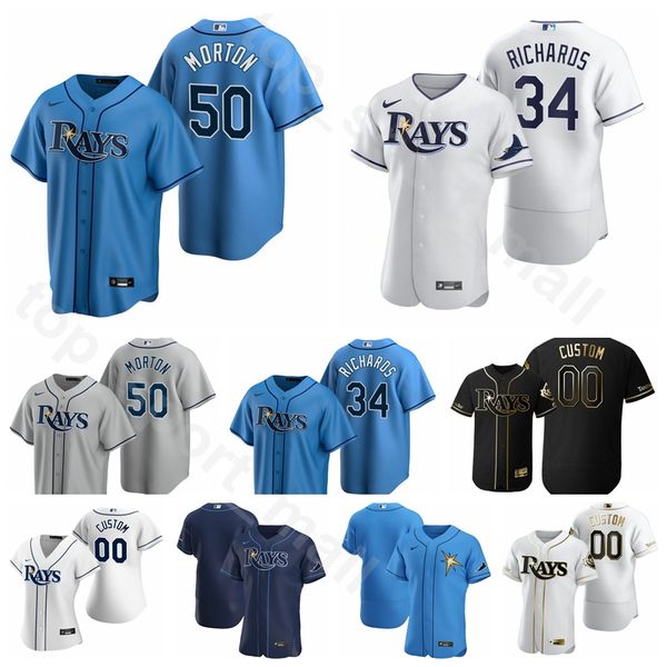 

бейсбол 31 брайан огради джерси 1 вилли адамс 34 тревор ричардс 50 чарли мортон 48 райан ярбро мужчины женщины дети flexbase синий белый, Blue;black