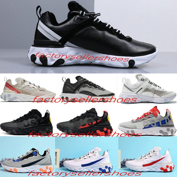 

new leather surface react element 87 55 undercover men running shoes for mendesigner sneakers sports men trainer shoe sail light bone royal