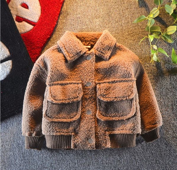 

Baby Jackets Children Outerwear For Autumn Winter Boys Girls Jacket Thick Warmer Suede Kids Coat Fashion Toddler Clothing Gifts, Gray