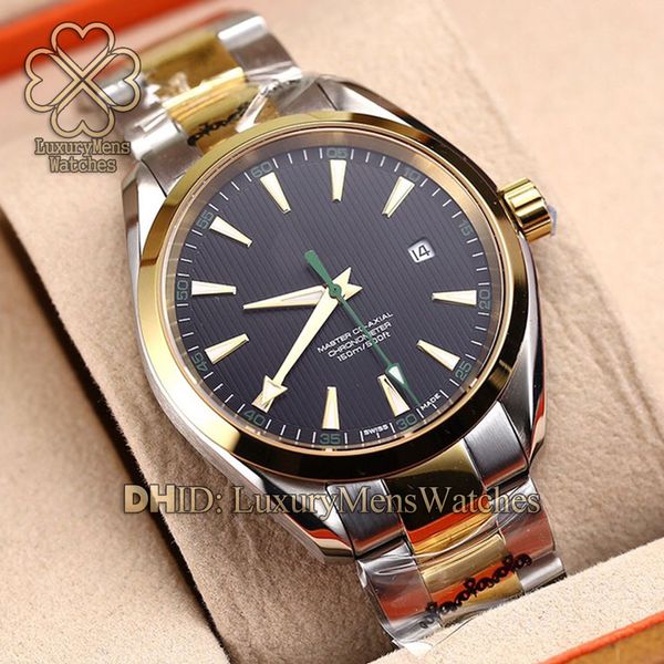

luxury mens watches 316l steel automatic movement black literal gold color steel strip 41.5mm calendar sapphire automatic watch wristwatches, Slivery;brown