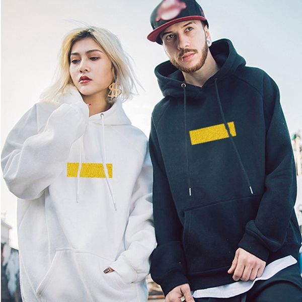 

suprÃªme hoodie european american trend brand sweater limited men's designer trend brand hoodie classic gold logo men women fleece sweat, Black