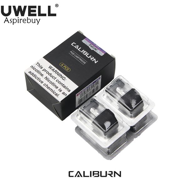 

4pcs / Pack Uwell Caliburn Pod картридж работа с системой Caliburn Pod 1.4 ohm 2ml емкость сока Top-Fill Pod Vape испаритель 100% оригинал