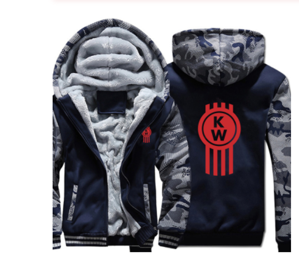

kenworth truck hoodies winter camouflage sleeve jacket men thicken casual wool insole fleece mens jacket pullover sweatsh