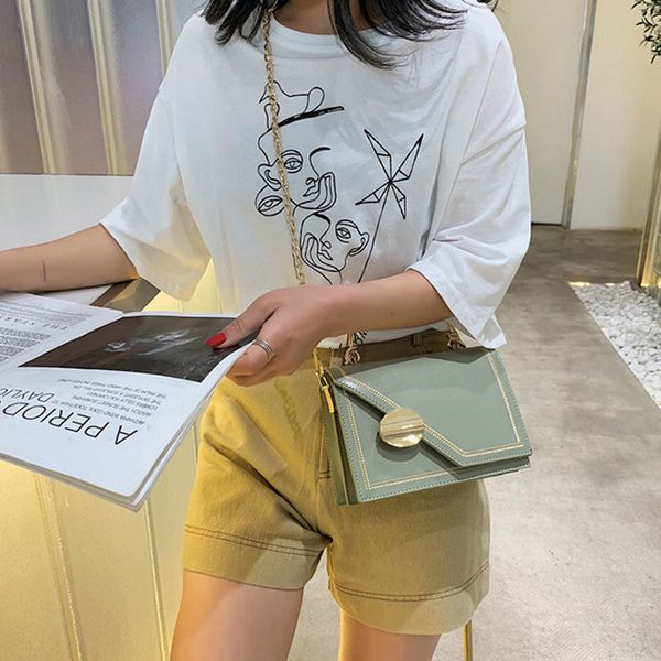 

2019 women's fashion shoulder bag chain slant single shoulder hand-held multicolored square bag new fashion