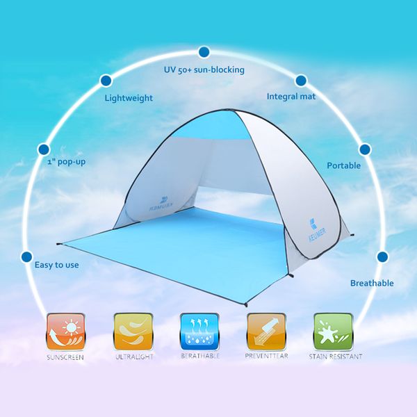 

outdoor automatic instant set up portable beach tent anti uv shelter sun shade awning camping fishing hiking traveling picnic