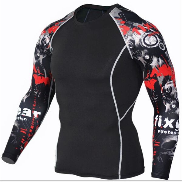 

mens compression long sleeve t shirt run jogging quick dry shirts man gym fitness bodybuilding sportswear tight tee clothes