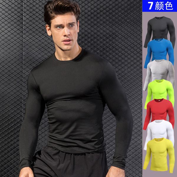 

compression shirts rashgard men long sleeve bodybuilding breathable sport shirt running t-shirt fitness dry fit gym t shirt, Black;blue