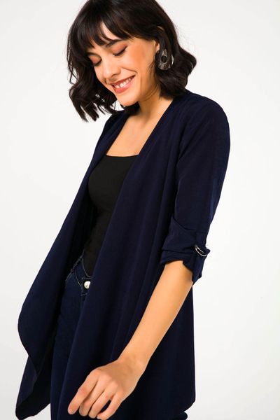 

shawl collar crepe jacket, Black;brown