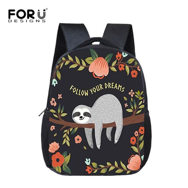 

forudesigns cute child kids school bags floral jungle sloth print kindergarten bookbags small 12inch children student rucksack