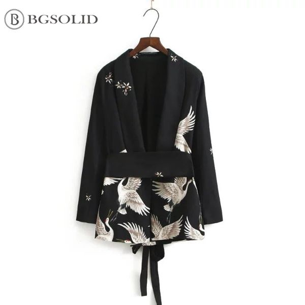 

euro-american foreign trade retro-printed belt medium-length suit and thin outerwear women's wear, White;black