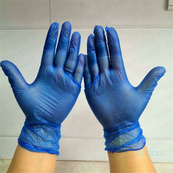 

100pcs/lot blue color disposable pvc gloves rubber glove protective gloves oil-proof anti water disposable kitchen cleaning tool glove e4601