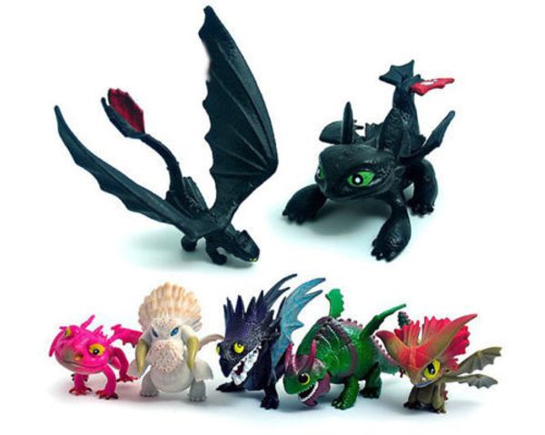 

7pcs set pvc cartoon dragon character action figure toy doll