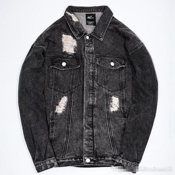

denim jacket men 2020 autumn winter europe street punk hip hop jean outerwear & coats men's loose plus size jackets w26, Black;brown
