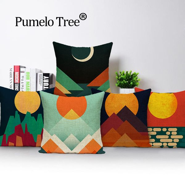 

геометрическая этническая подушка крышка красочные подушки домашнего декора пользовательские крышка подушки белье на открытом воздухе подушк