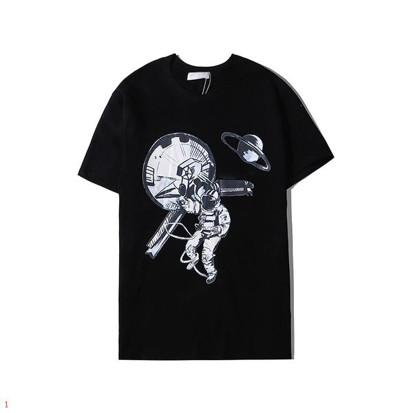 

brand t-shirt для мужчин женщины 2020 лето новых дизайнерских футболок с астронавтом распечатать новости моды tee 2 цвета размер s-2xl оптов, White;black