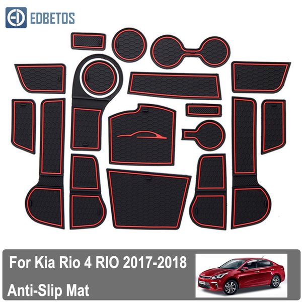 

rio for kia rio 4 x-line 2017-2019 rubber mat door mat anti-slip cup pad interior decoration accessory styling gate slot pad