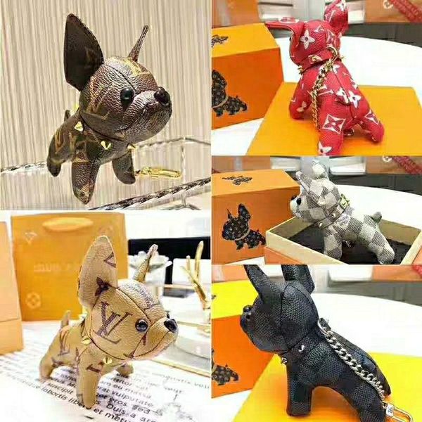 

keychains bulldog ba g dog keychain keyring for women girls b ag car key chain trinket jewelry gift souvenirs louis vuitton, Black