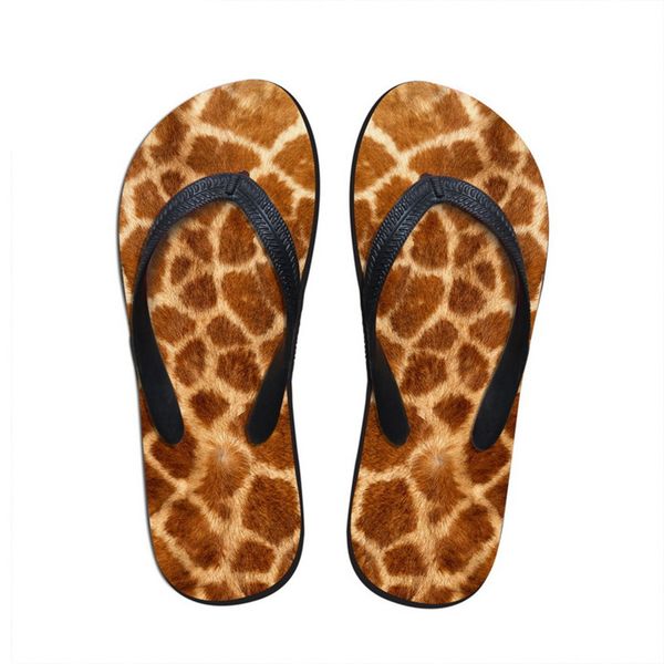 

noisydesigns fashion women summer home beach rubber flip flops leopard pattern female flat slippers lady girls sandals shoes, Black