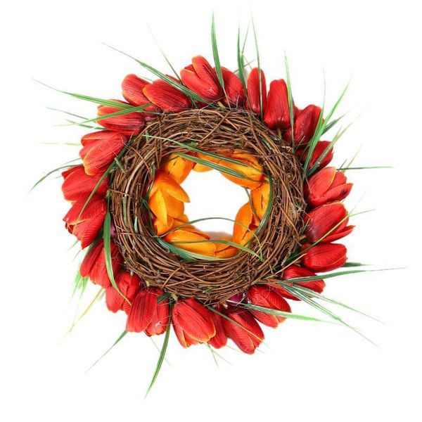 

new-симуляция tulip венок домашнее украшение двери украшение висячего висячие