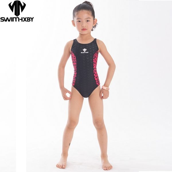 

hxby 2019 girls swimwear racing children one piece swimsuits tight girls bathing suits for competition racing swimwear, White;black