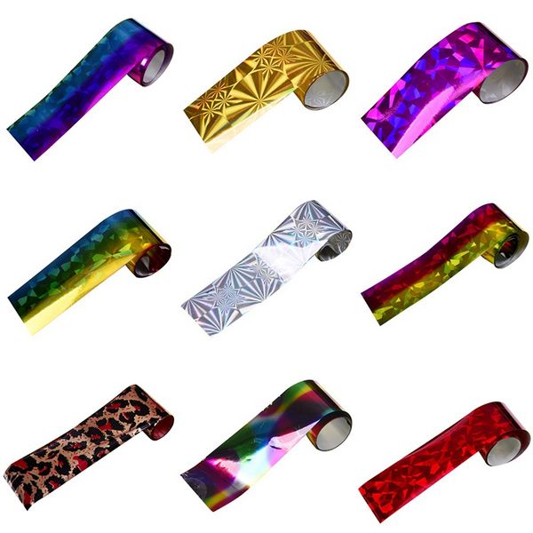 

1 set holographic nail foil set colorful diamond transfer sticker manicure nail art decals star sky, Black