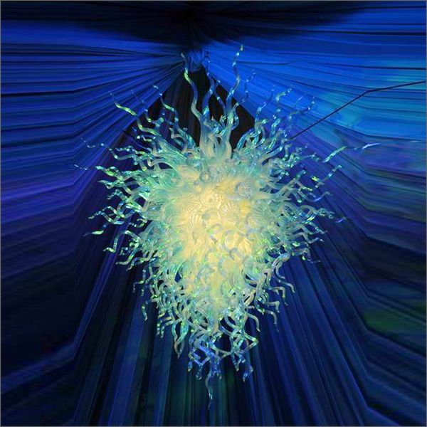 

wholesale wedding design air shipping staircase long chandeliers tiffany style 100% mouth blown glass with 110v-240v led bulbs