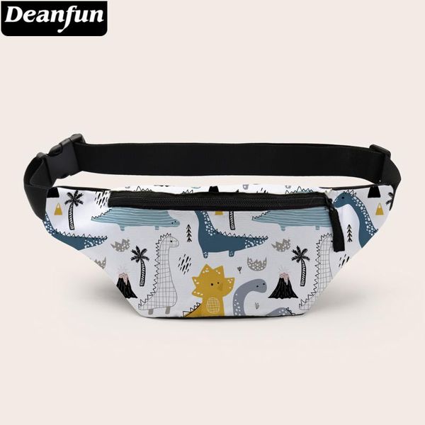 

deanfun waist bags cute dinosaur printed fanny pack with zipper for women travelling belt bag d18015