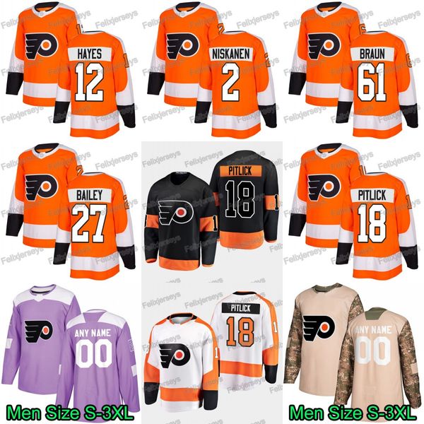 

18 Tyler Pitlick Philadelphia Flyers Claude Giroux Sean Couturier Justin Braun Kevin Hayes Matt Niskanen Oskar Lindblom Justin Bailey Jersey