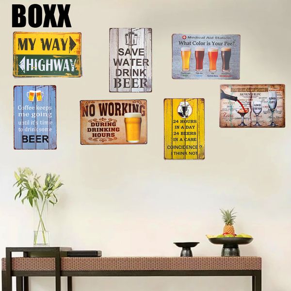 

vintage metal tin signs beer poster wifi wall decoration in wine bar home wall decor poster plate
