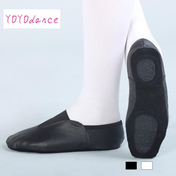 

genuine leather jazz shoes black white jazz dance shoes women soft-soled women men professional gym