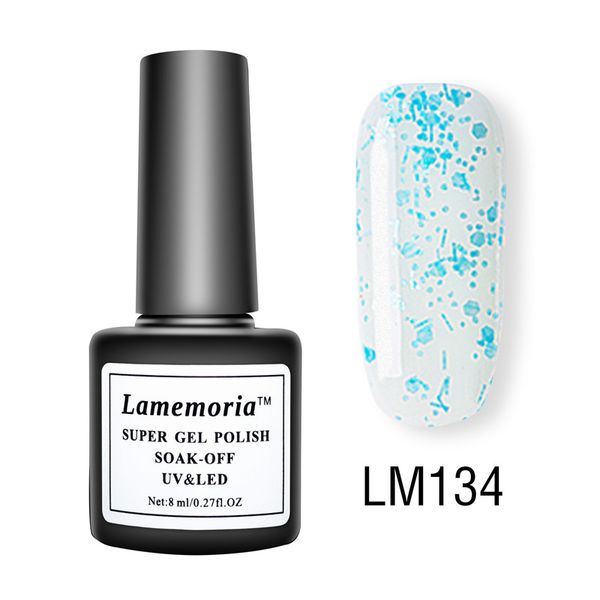 

1 bottle hybrid varnishes holographic glitter sequins gel semi permanent gel lak nail art polish set base coat for manicure