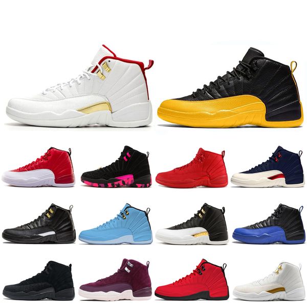 

university gold 12 12s basketball shoes fiba cny michigan ov white playoff game royal mens fashion trainers sports sneakers 7-13